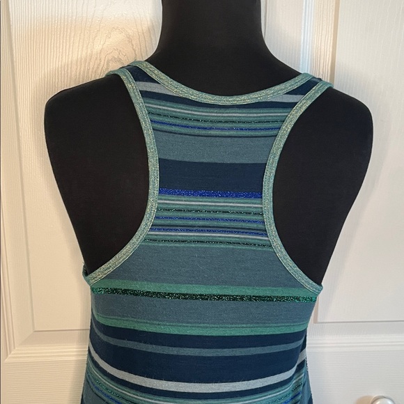 Custo Premium Purple Black Owl Silk Blend Sequined Tank Top Size 2 - Picture 7 of 8